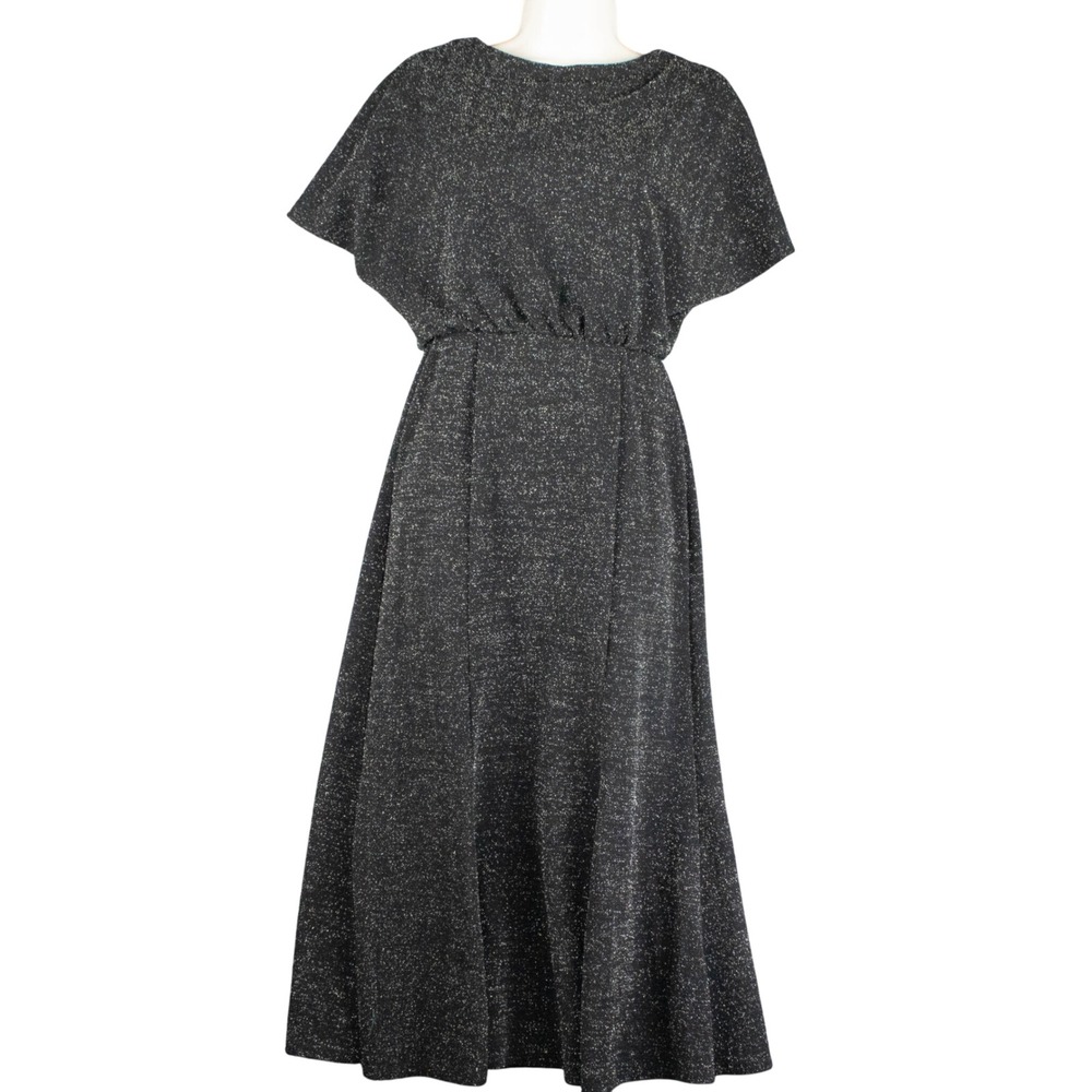 Donna Morgan Womens 2 Midi‎ Sleeve Dress Sparkle Glitter Flutter Formal Cocktail